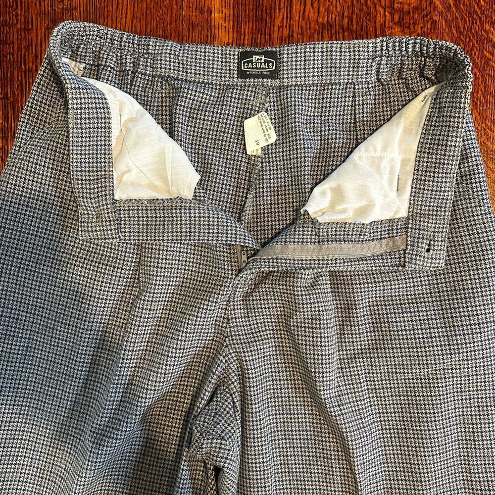 Vintage 80s LEE Casuals Houndstooth High Waisted Pants Size 14P Trousers Slacks - Picture 7 of 7